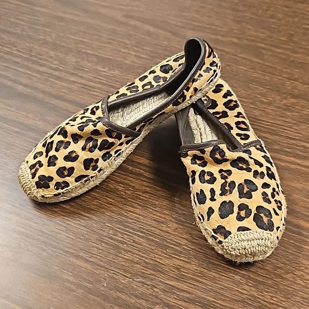 Tory Burch calfskin espadrille flats size 6 **please read description**